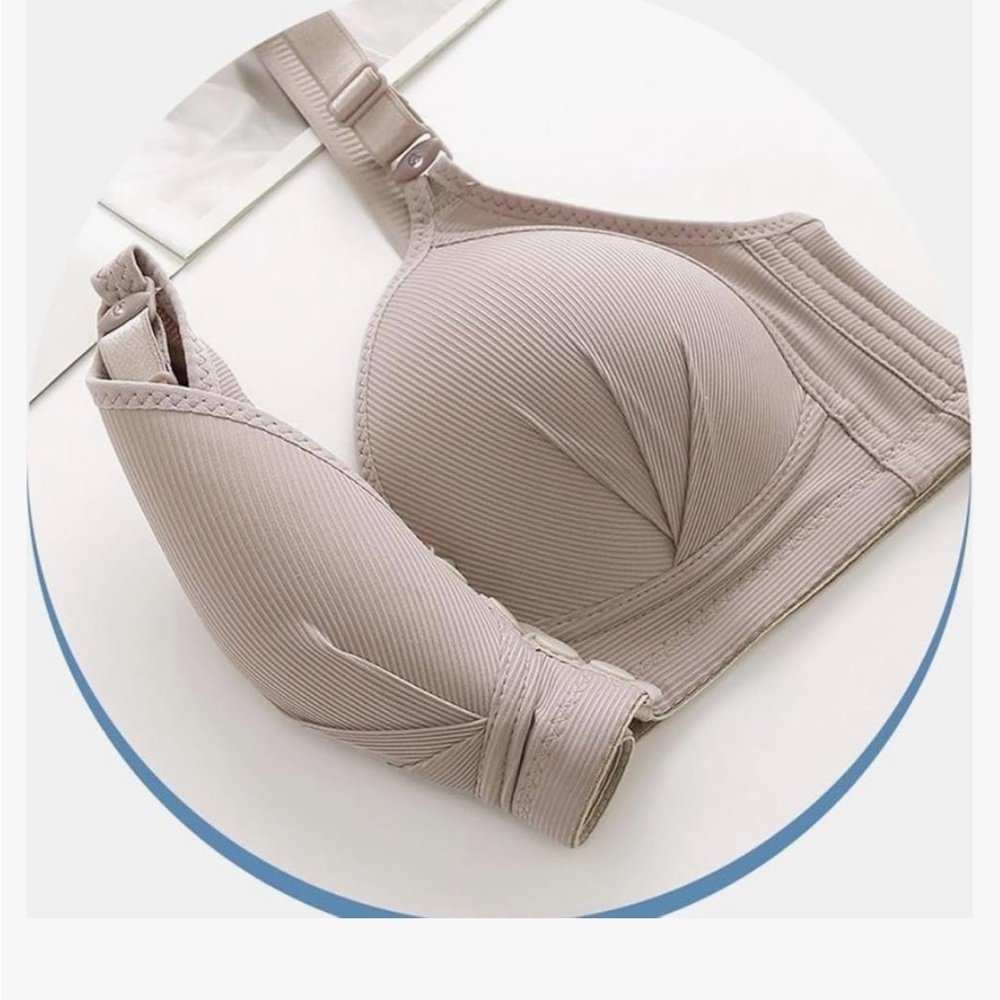 Women's Nude Snap Front Wireless Bra “Set” XL (36/38 B/C Cups) - Picture 3 of 5